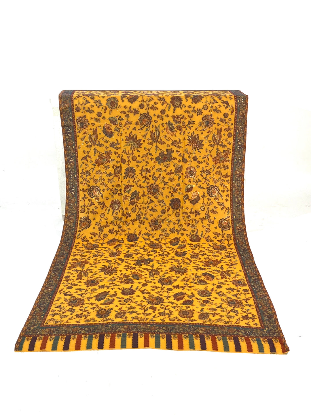 Premium Quality Yellow Multi Color Woven Pashmina Cashmere Shawl