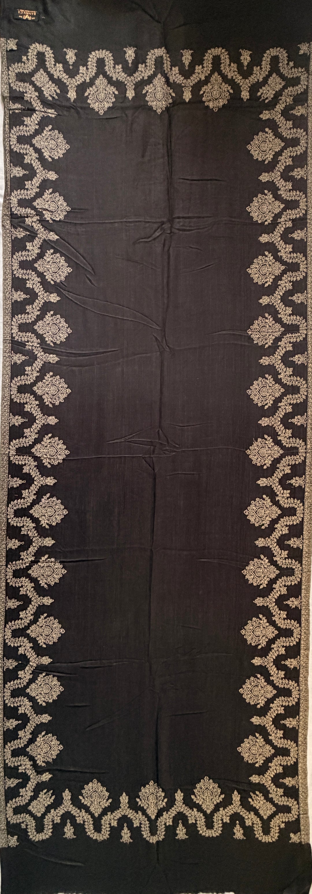 Premium Black Woven Kani Pashmina Cashmere Scarf 2