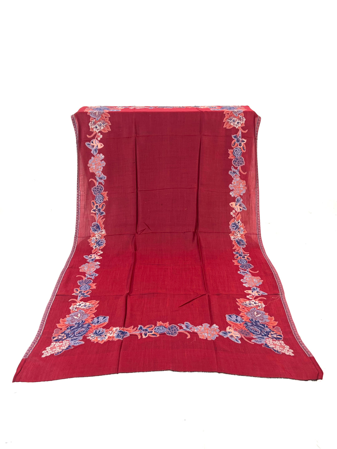 Premium Quality Red Multi Color Woven Pashmina Cashmere Shawl