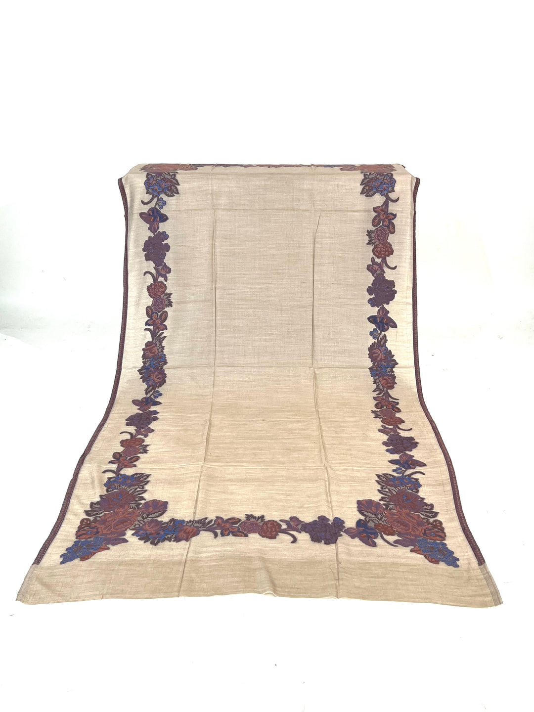 Premium Quality Half Brown Multi Color Woven Pashmina Cashmere Shawl