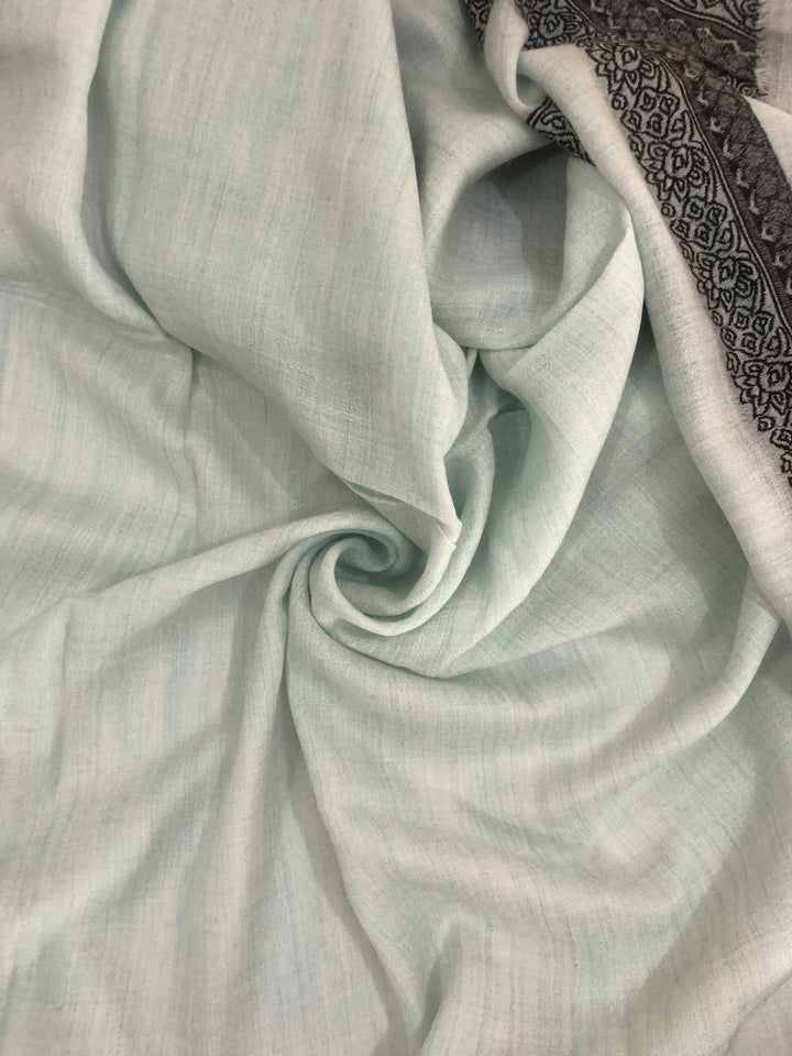 Premium Quality Sky Blue Pattern Pashmina Cashmere Shawl