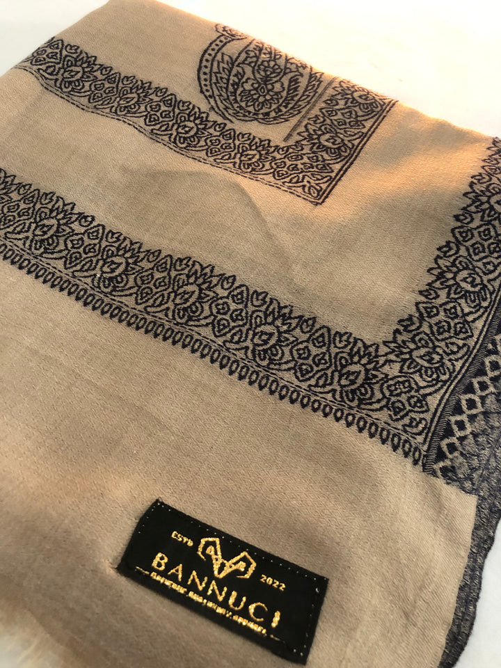 Premium Quality Brown Pattern Pashmina Cashmere Shawl
