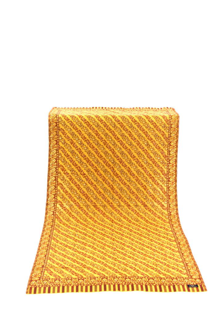 Premium Quality Yellow Red Woven Pashmina Cashmere Shawl