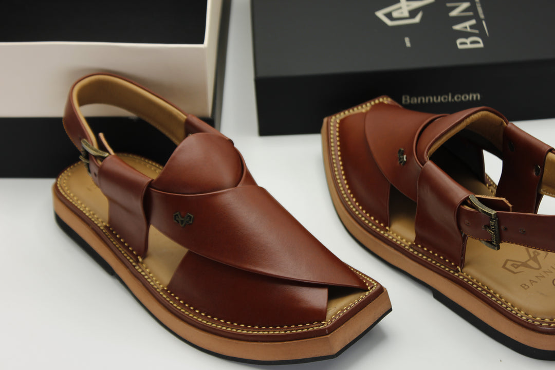 Luxury Red-Maroon Peshawari Kaptaan Chappal