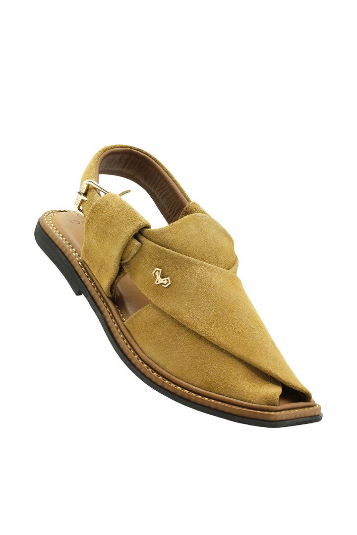 Luxury Beige Peshawari Suede Chappal