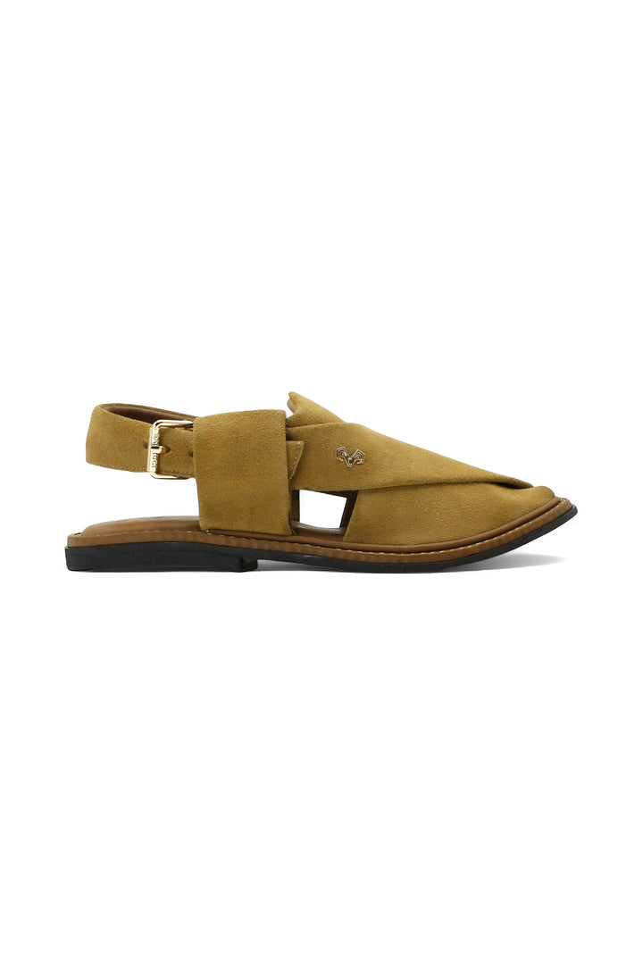 Luxury Beige Peshawari Suede Chappal