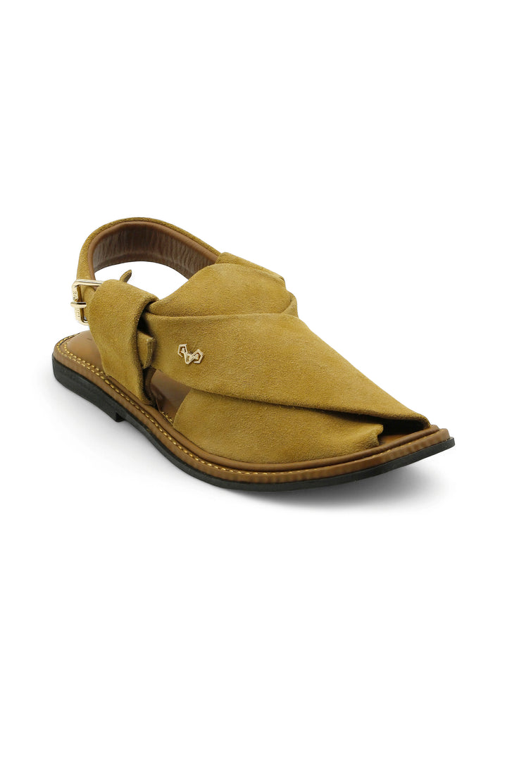 Luxury Beige Peshawari Suede Chappal