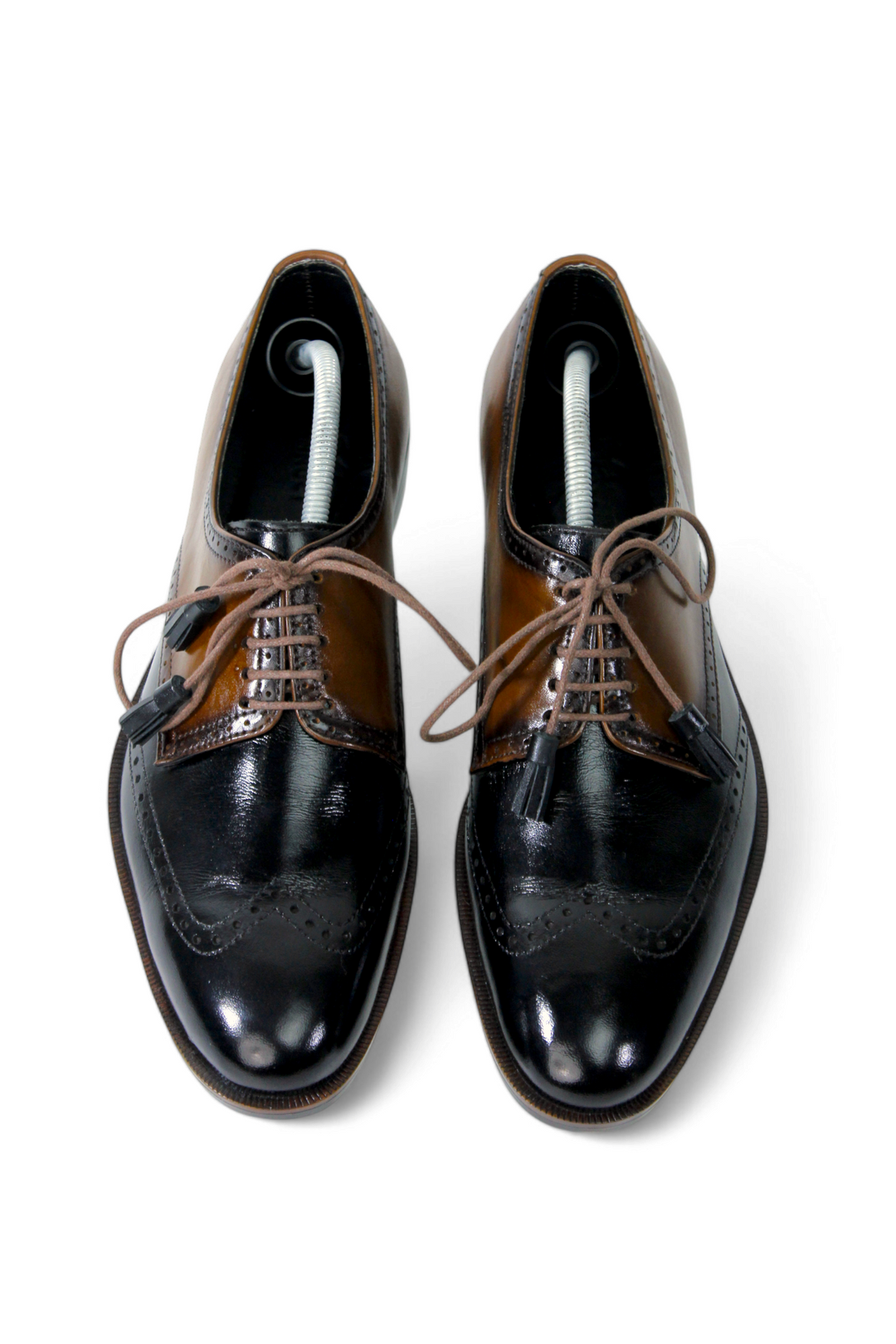 Luxury Black Brown Handmade Brogue Wingtip Shoes