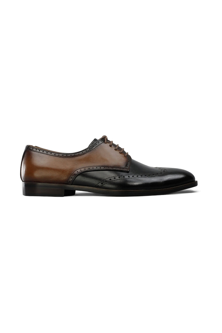 Luxury Black Brown Handmade Brogue Wingtip Shoes