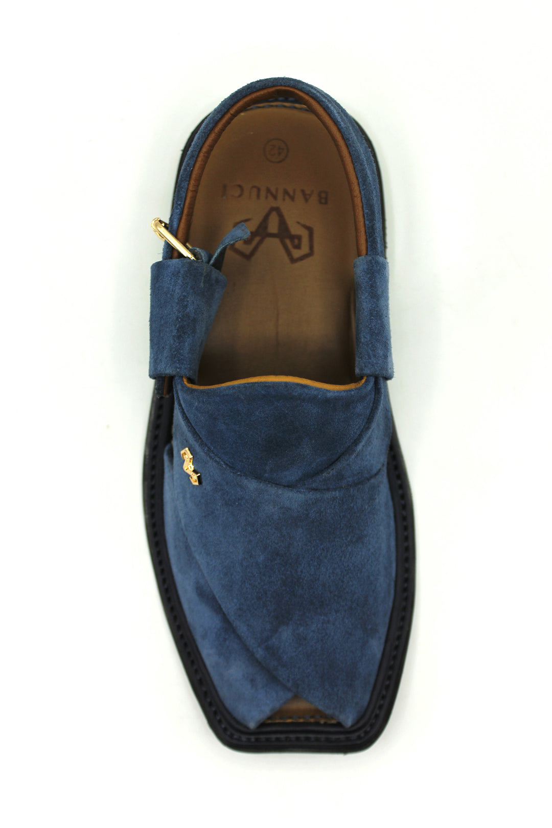 Luxury Blue Peshawari Suede Chappal