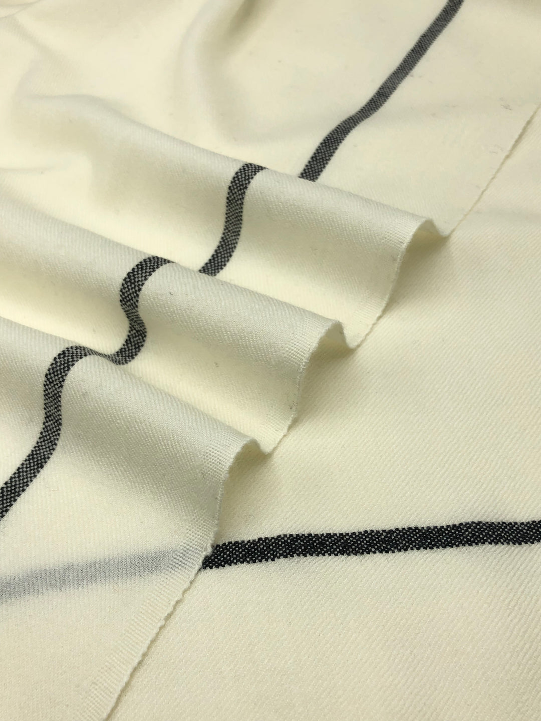 Premium Quality Off White Black Border Pure Woolen Shawl