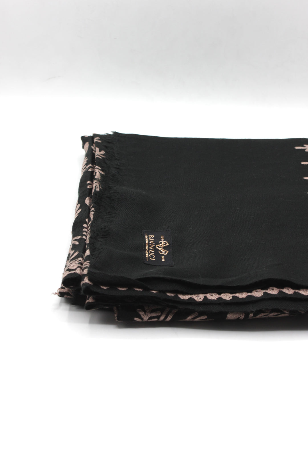 Premium Quality Black Embroidered Pashmina Cashmere Shawl