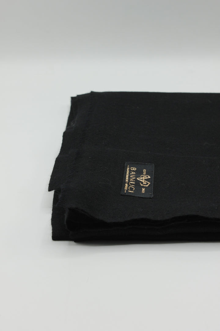 Premium Quality Black Plain Pashmina Cashmere Shawl