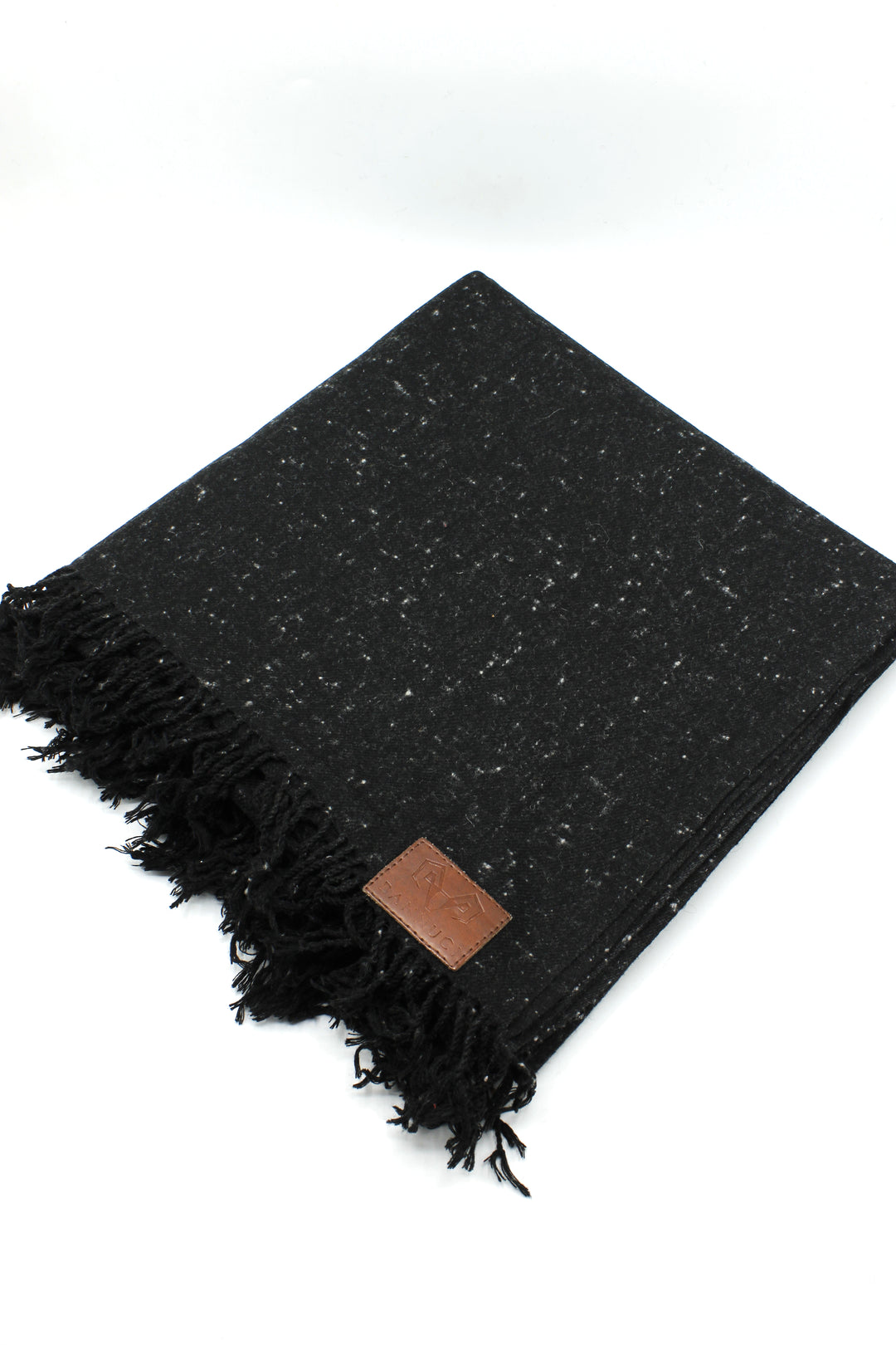 Premium Quality Black White Dotted Woolen Blend Shawl