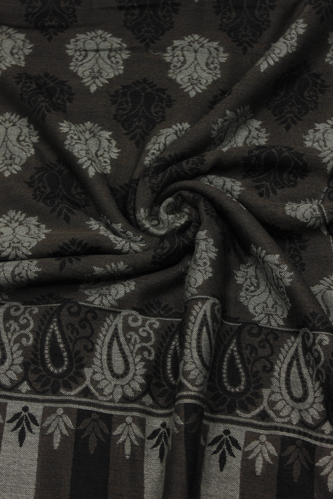 Premium Quality Brown Woven Pashmina Cashmere Shawl