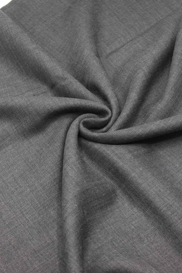 Premium Quality Dark Gray Plain Pashmina Cashmere Shawl