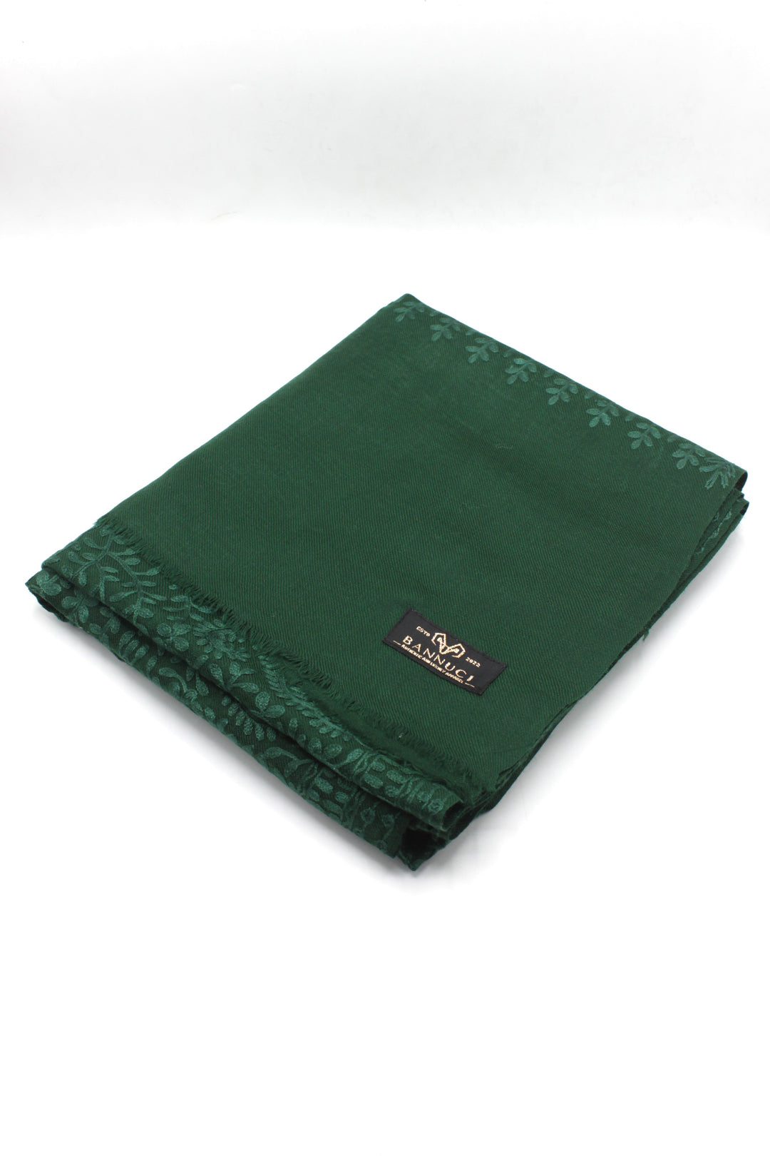 Premium Quality Dark Green Embroidered Pashmina Cashmere Shawl