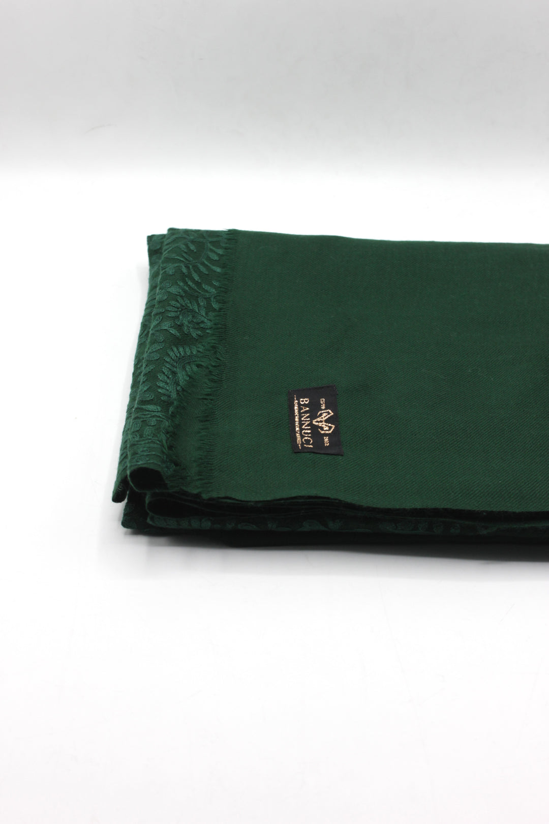 Premium Quality Dark Green Embroidered Pashmina Cashmere Shawl