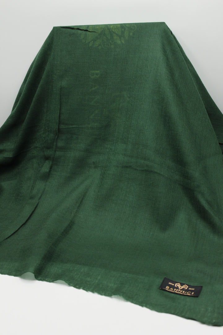 Premium Quality Dark Green Plain Pashmina Cashmere Shawl