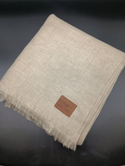 Premium Quality Extremely Soft Beige Color Pashmina Cashmere Shawl for Men