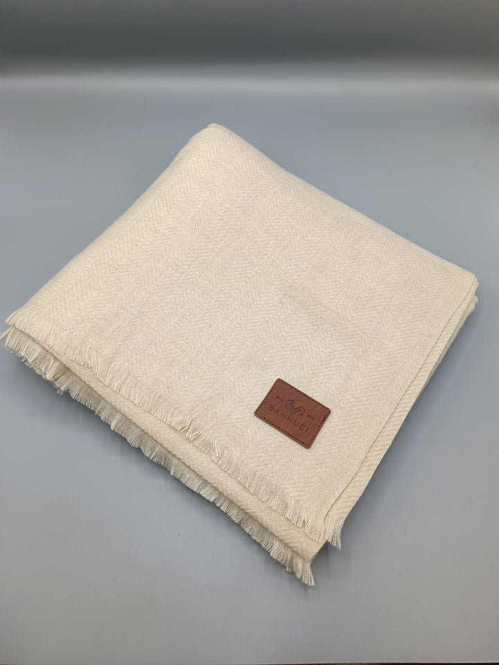 Premium Quality Extremely Soft Light Beige Color Pashmina Cashmere Shawl