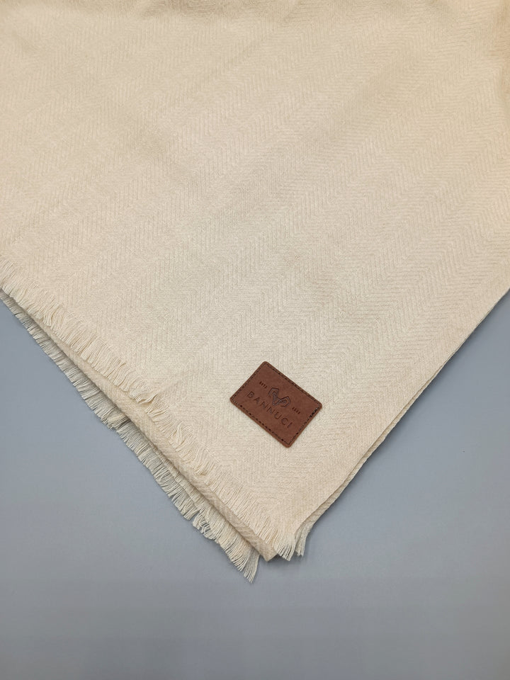 Premium Quality Extremely Soft Light Beige Color Pashmina Cashmere Shawl