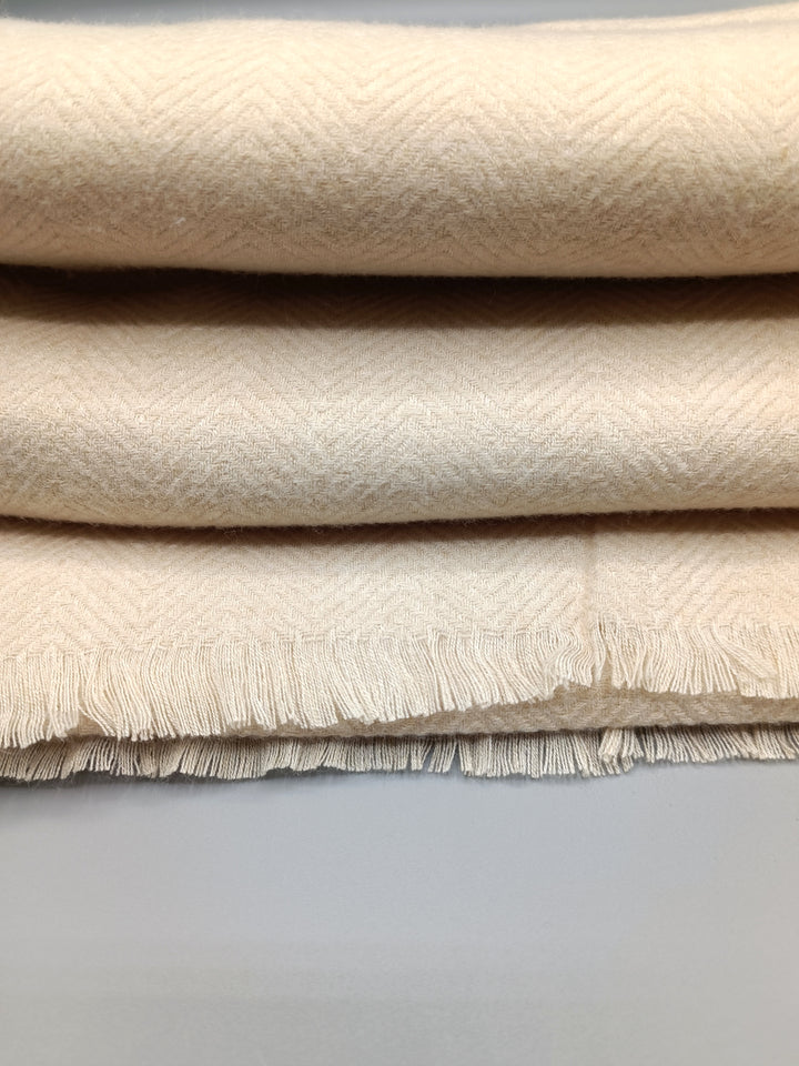 Premium Quality Extremely Soft Light Beige Color Pashmina Cashmere Shawl