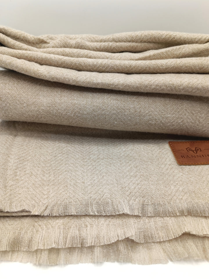 Premium Quality Extremely Soft Light Brown Color Pashmina Cashmere Shawl