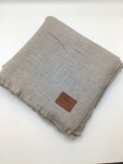 Premium Quality Extremely Soft Light Gray Brown Pashmina Cashmere Shawl for Men