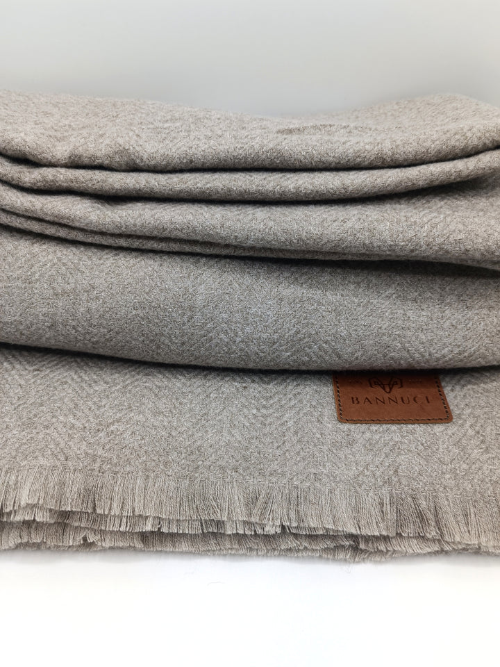 Premium Quality Extremely Soft Light Gray Brown Pashmina Cashmere Shawl for Men