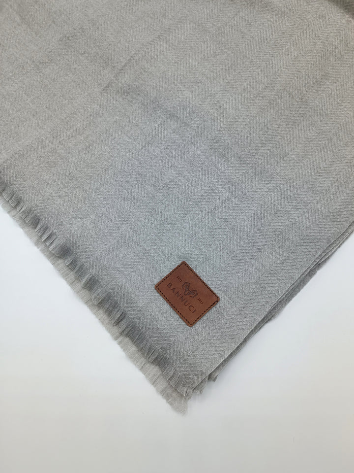 Premium Quality Extremely Soft Light Gray Pashmina Cashmere Shawl for Men