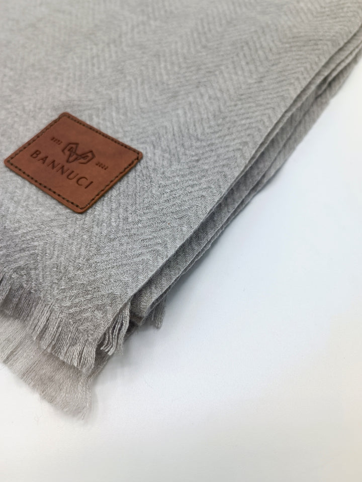 Premium Quality Extremely Soft Light Gray Pashmina Cashmere Shawl for Men