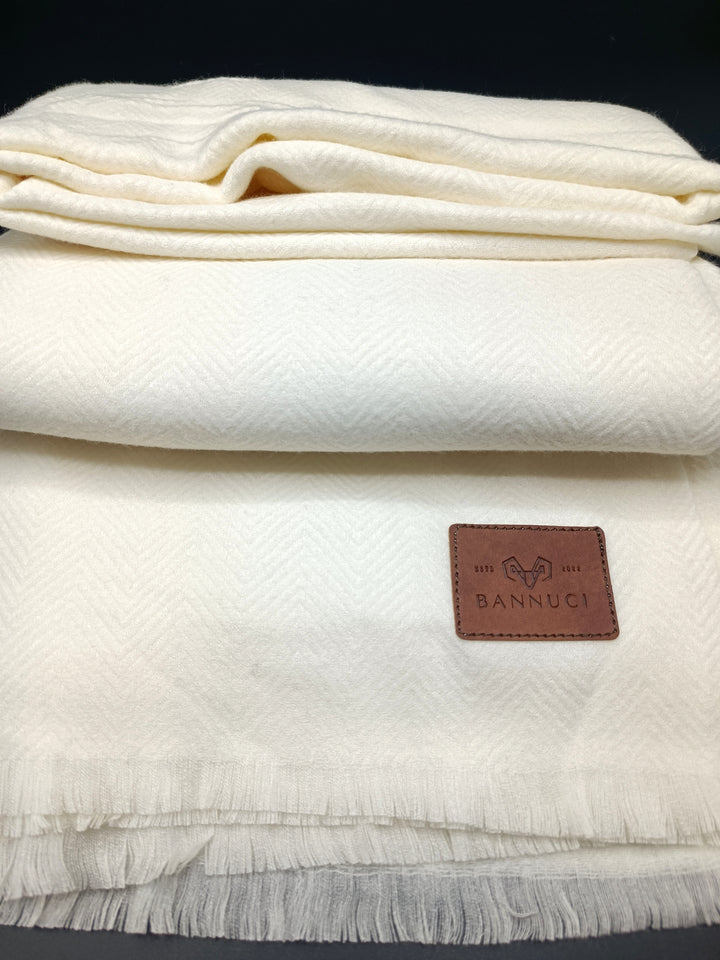 Premium Quality Extremely Soft Off White Pashmina Cashmere Shawl for Men