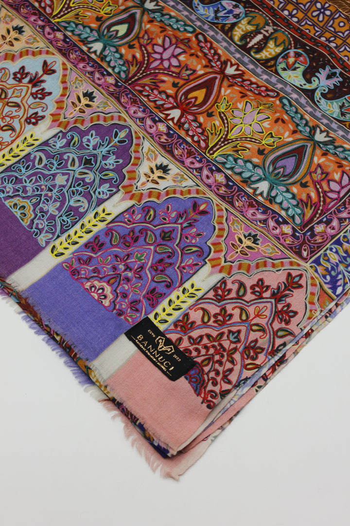 Premium Quality Fully Multi Color Kalamkaar Pashmina Cashmere Shawl 2