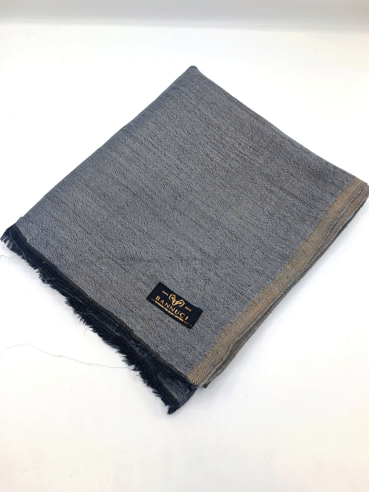 Premium Quality Double Faced Gray and Golden Pashmina Cashmere Shawl