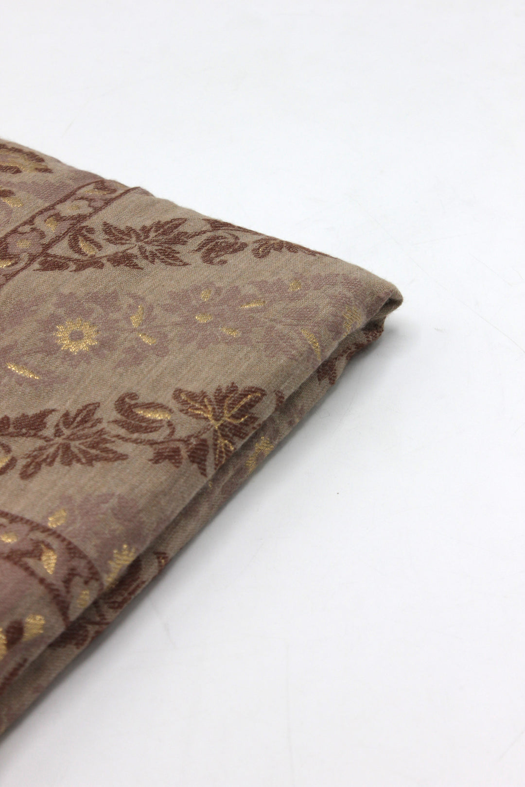 Premium Quality Half Brown Woven Pashmina Cashmere Shawl