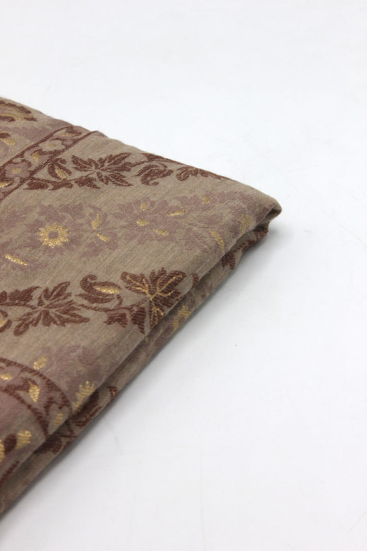 Premium Quality Half Brown Woven Pashmina Cashmere Shawl