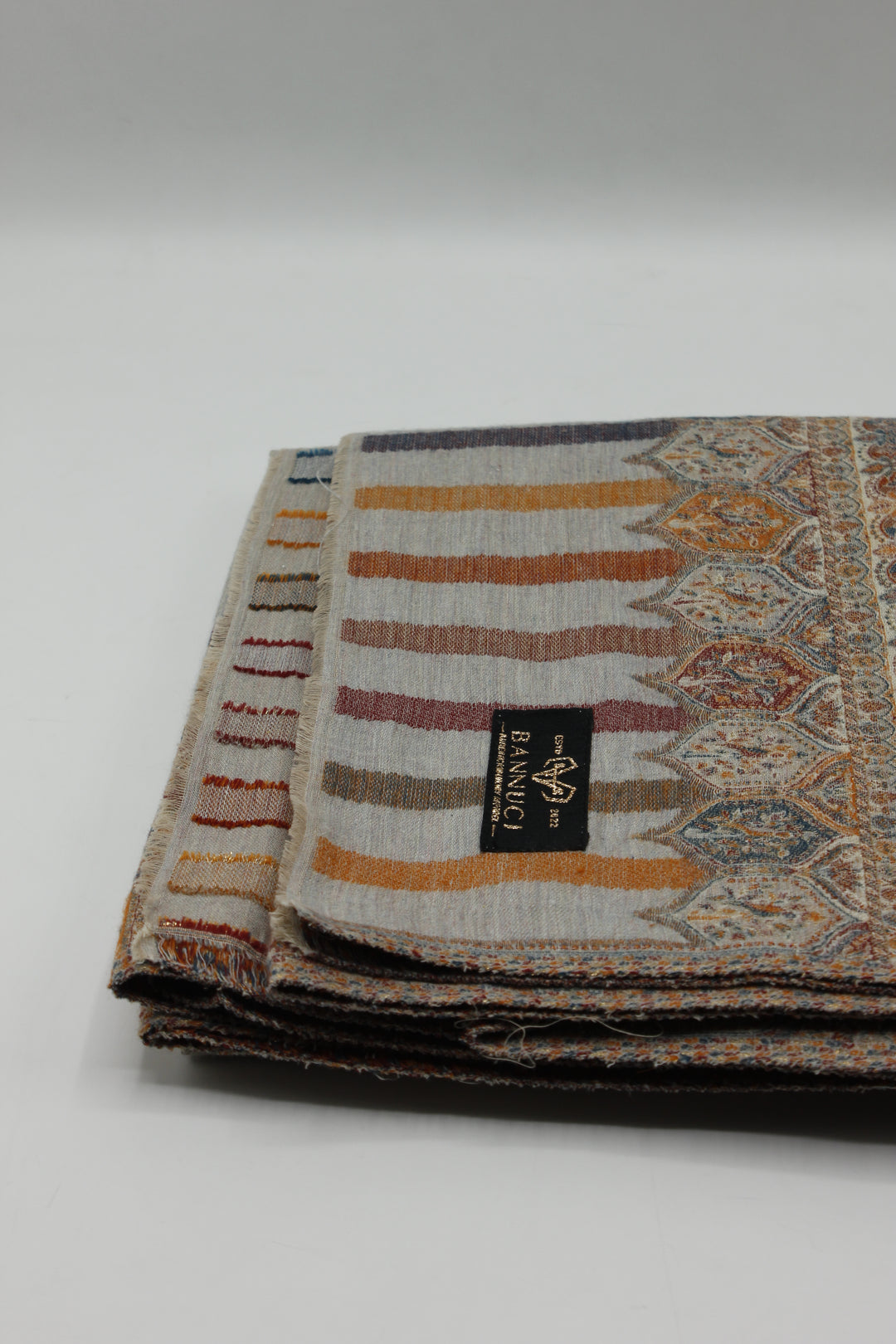 Premium Quality Light Brown Multi Color Woven Maharaja Pashmina Cashmere Shawl