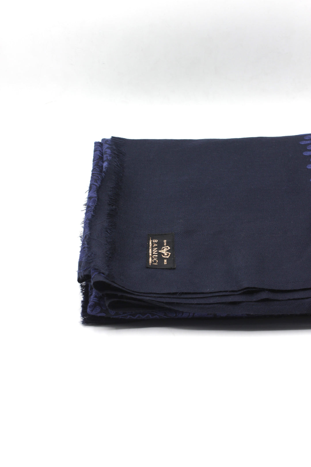 Premium Quality Navy Blue with Purple Embroidered Pashmina Cashmere Shawl