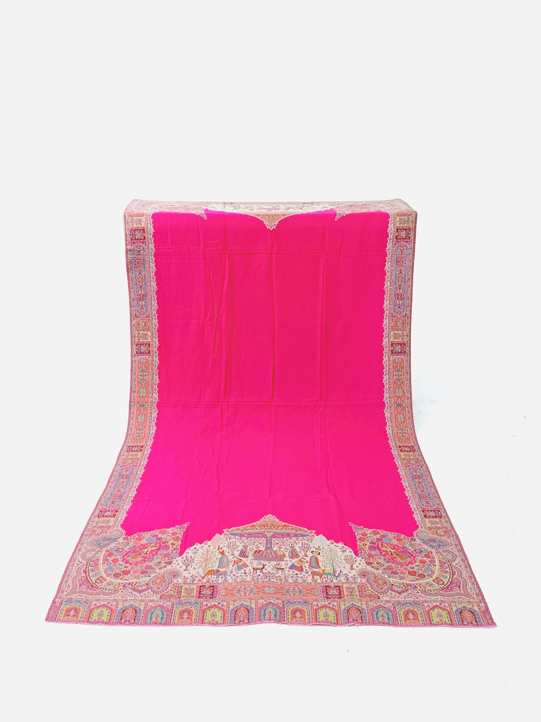 Premium Quality Pink Multi Color Woven Pashmina Cashmere Shawl