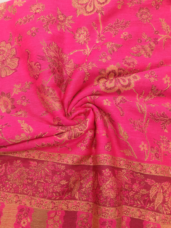 Premium Quality Pink Woven Pashmina Cashmere Shawl