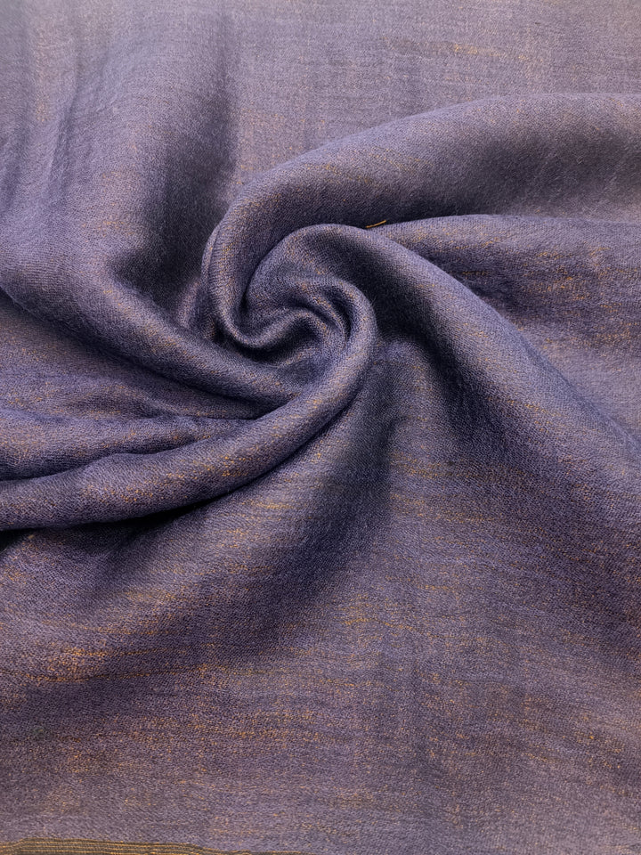 Premium Quality Double Faced Purple and Golden Pashmina Cashmere Shawl