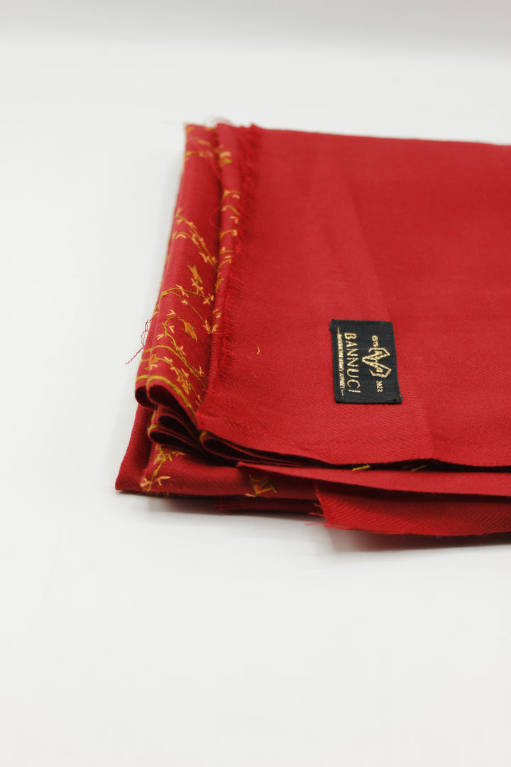 Premium Quality Red Embroidered Pashmina Cashmere Shawl