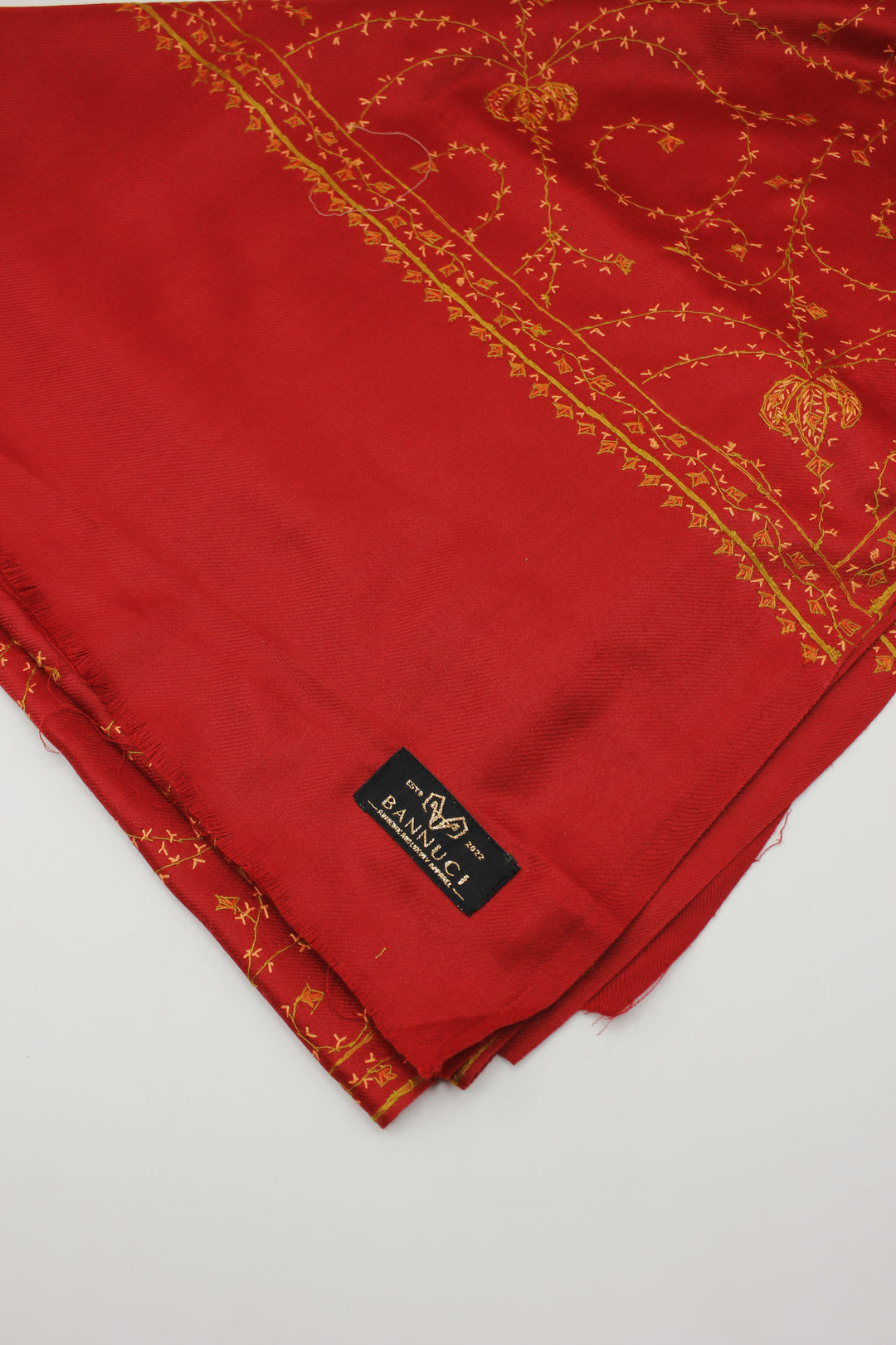 Premium Quality Red Embroidered Pashmina Cashmere Shawl