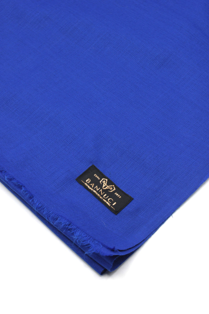 Premium Quality Royal Blue Plain Pashmina Cashmere Shawl