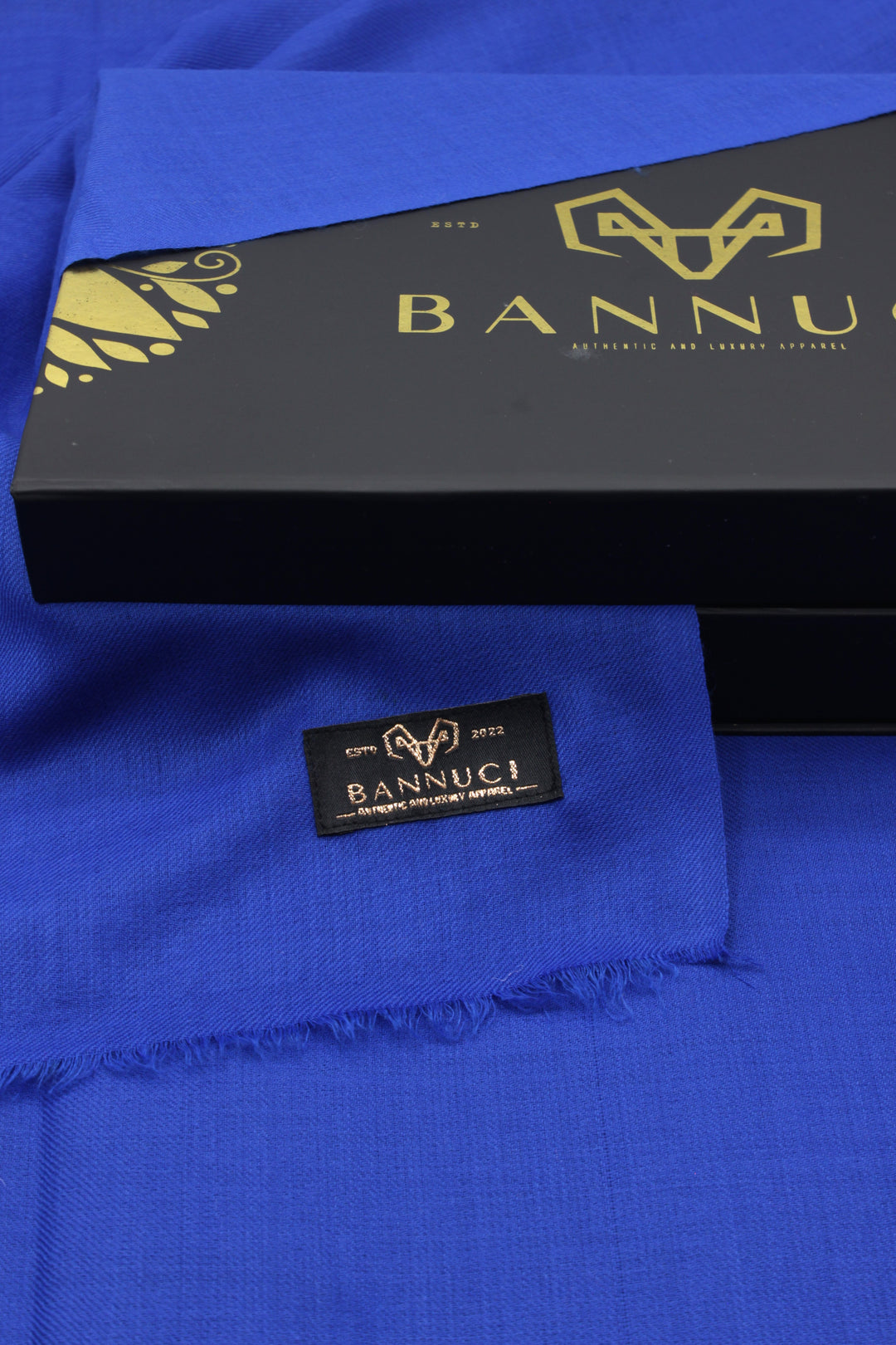 Premium Quality Royal Blue Plain Pashmina Cashmere Shawl