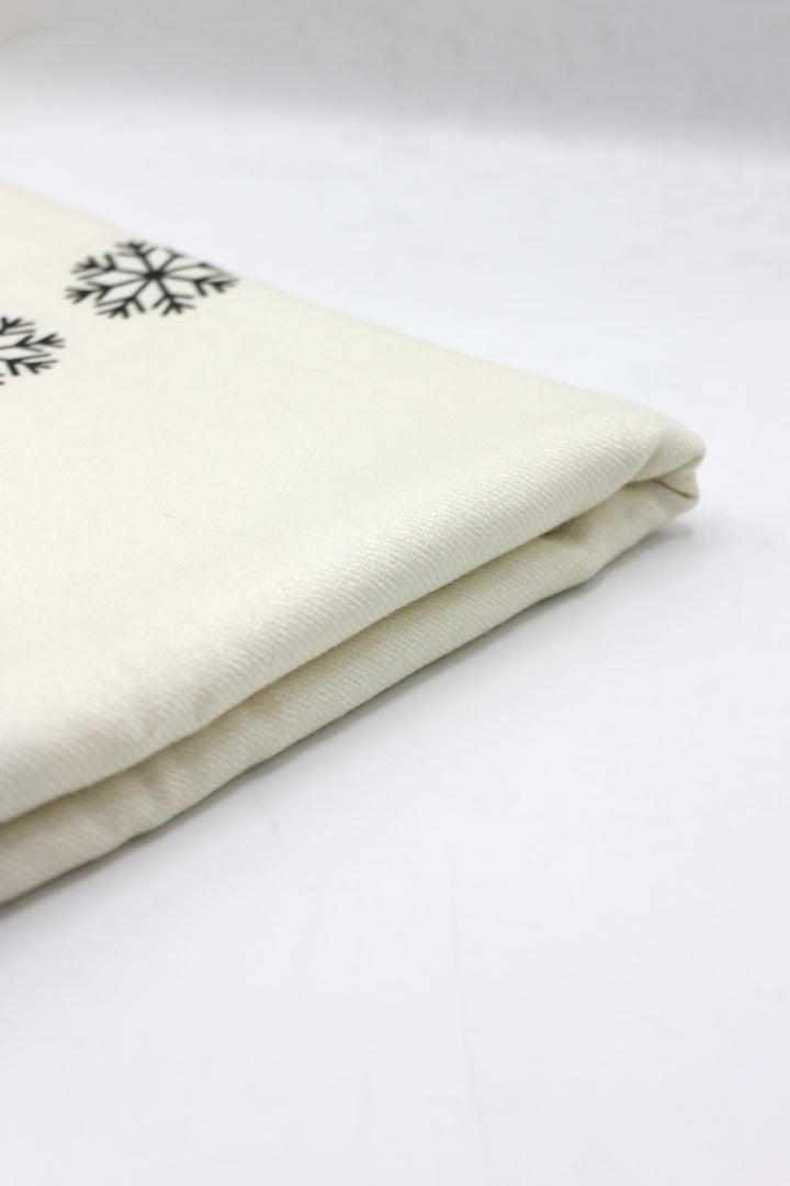 Premium Quality  Snowflakes Off-White Pure Woolen Shawl