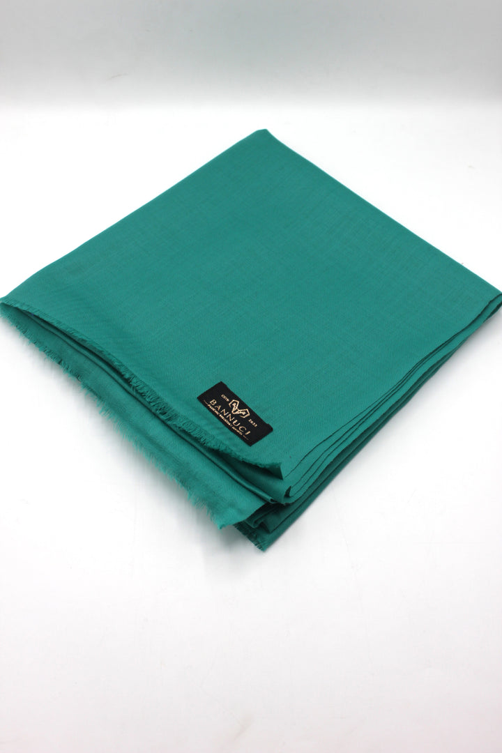 Premium Quality Teal Green Plain Pashmina Cashmere Shawl