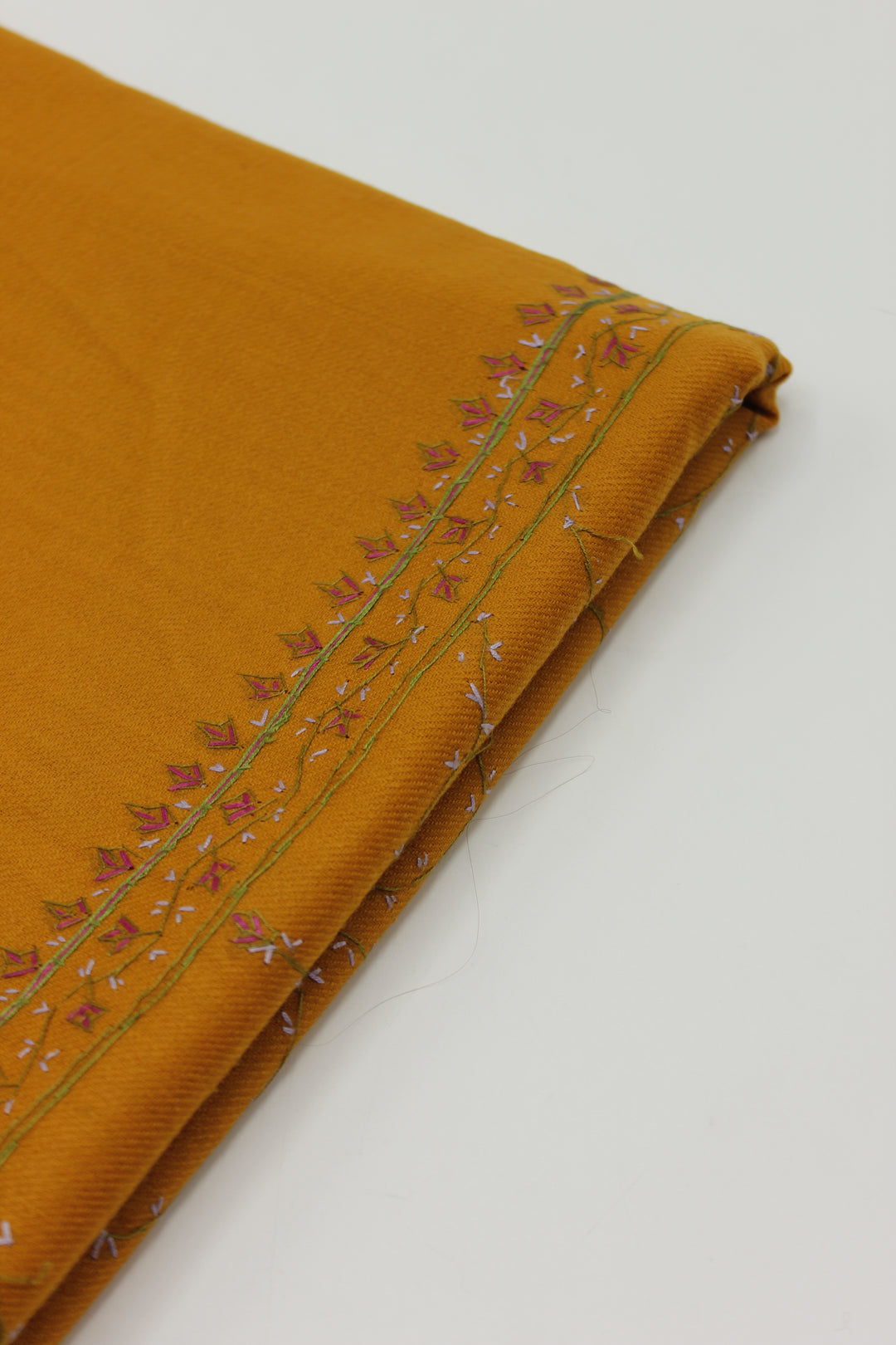 Premium Quality Yellow Hand Embroidered Pashmina Cashmere Shawl