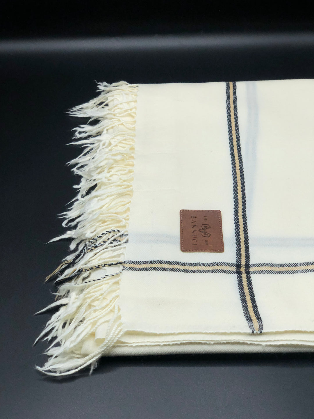 Premium Quality Off White  beige Border Pure Woolen Shawl